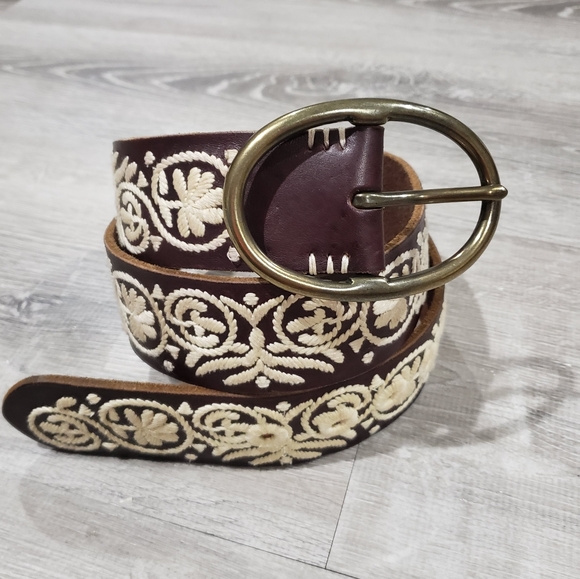 Lucky Brand Accessories - Lucky Brand  Brown Embroidered leather belt